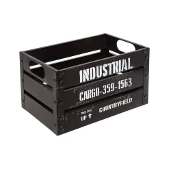 Set de 3 cagettes Indus - métal - noir - Atmosphera