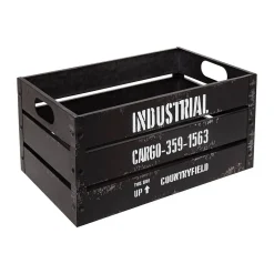 Set de 3 cagettes Indus - métal - noir - Atmosphera