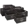 Set de 6 caisses cagettes Facto - bois - noir - Atmosphera