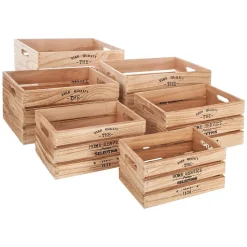 Set de 6 caisses cagettes Facto - bois - Atmosphera