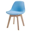 Set de 2 chaises pour enfants Elvdal rembourré en similicuir PU plastique hêtre bleu ciel en.casa