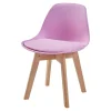 Set de 2 chaises pour enfants Elvdal rembourré en similicuir PU plastique hêtre rose en.casa