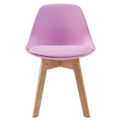 Set de 2 chaises pour enfants Elvdal rembourré en similicuir PU plastique hêtre rose en.casa