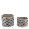 Set de 2 paniers beiges à motifs