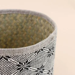 Set de 2 paniers beiges à motifs