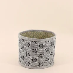 Set de 2 paniers beiges à motifs
