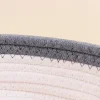 Set de 4 paniers en corde gris et blanc