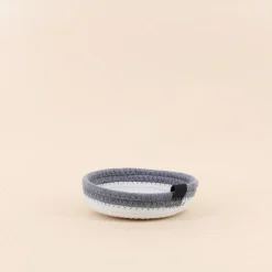 Set de 4 paniers en corde gris et blanc