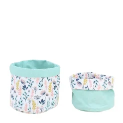 Set de 2 paniers imprimés fleuris réversibles