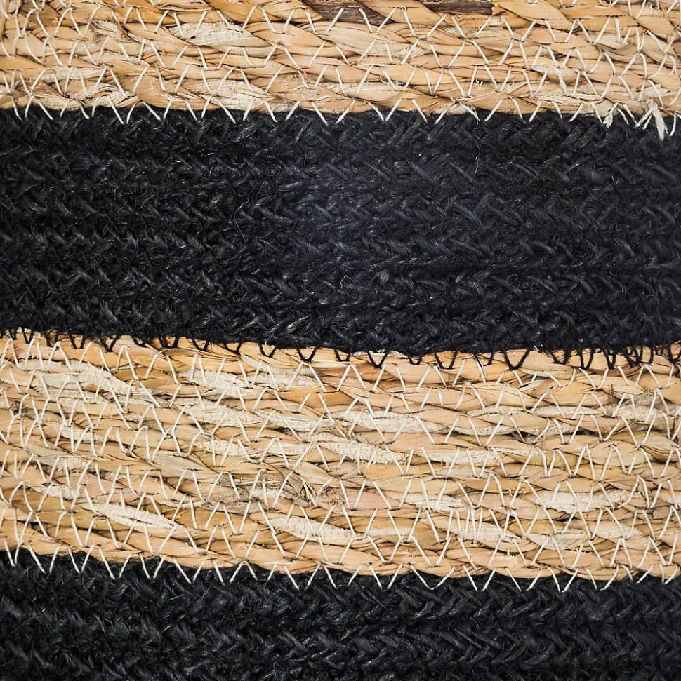 Set de 4 paniers jute - noir - Noir- Atmosphera