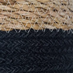 Set de 4 paniers jute - noir - Noir- Atmosphera