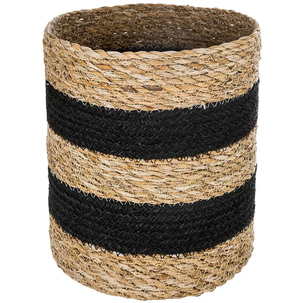 Set de 4 paniers jute - noir - Noir- Atmosphera