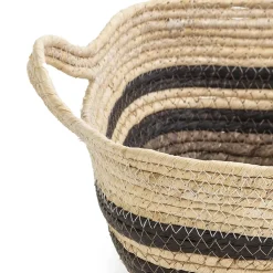 Set de 3 paniers Luar fibre naturelle et papier, marron/beige