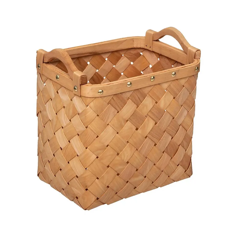 Set de 3 paniers rectangulaires - bois clair tressé - Atmosphera