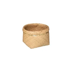 Set de 5 paniers ronds - roseau tressé - sequins dorés - Atmosphera