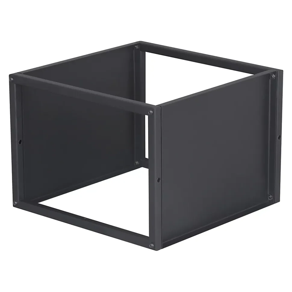 Set de 4 étagères murales Nostened acier 28 x 28 x 20 cm noir en.casa