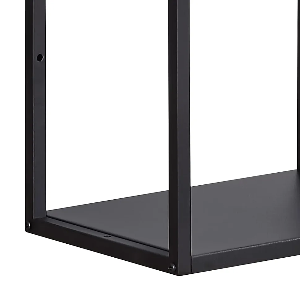 Set de 4 étagères murales Nostened acier 28 x 28 x 20 cm noir en.casa