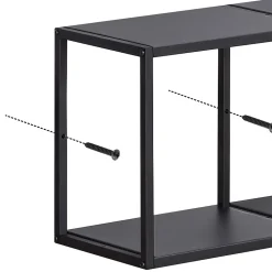 Set de 4 étagères murales Nostened acier 28 x 28 x 20 cm noir en.casa