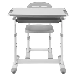 Set de bureau et chaise pour enfant Sala gris blanc en.casa
