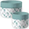 Set de petits 2 paniers de rangement bleu et blanc en polycoton Scandi