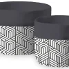 Set de petits 2 paniers de rangement noir et blanc en polycoton Urbain