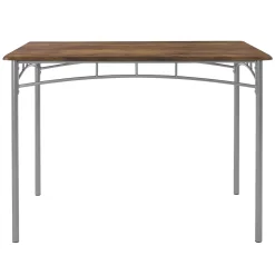 Set table de salle à manger avec 4 chaises 110 cm marron/vintage pieds en acier