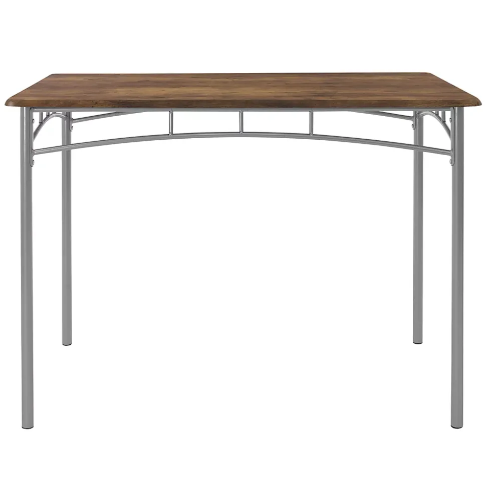 Set table de salle à manger avec 4 chaises 110 cm marron/vintage pieds en acier