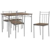 Set table de salle à manger avec 4 chaises 110 cm marron/bois flotté MDF/acier