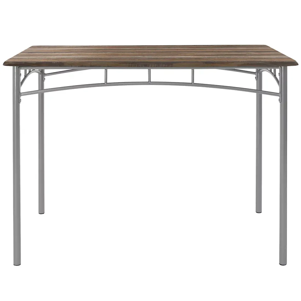 Set table de salle à manger avec 4 chaises 110 cm marron/bois flotté MDF/acier