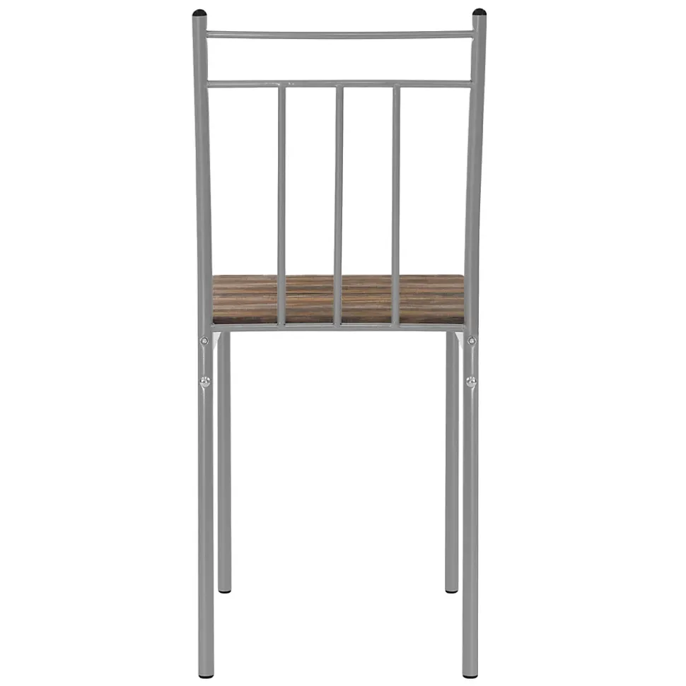 Set table de salle à manger avec 4 chaises 110 cm marron/bois flotté MDF/acier