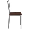 Set table de salle à manger avec 4 chaises 110 cm marron/chêne foncé MDF/acier