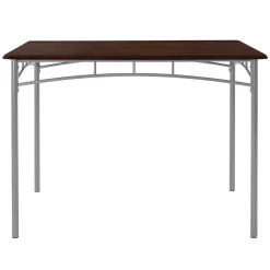 Set table de salle à manger avec 4 chaises 110 cm marron/chêne foncé MDF/acier