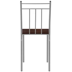 Set table de salle à manger avec 4 chaises 110 cm marron/chêne foncé MDF/acier