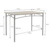 Set table de salle à manger avec 4 chaises 110 cm chêne clair pieds en acier