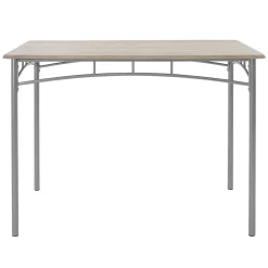 Set table de salle à manger avec 4 chaises 110 cm chêne clair pieds en acier