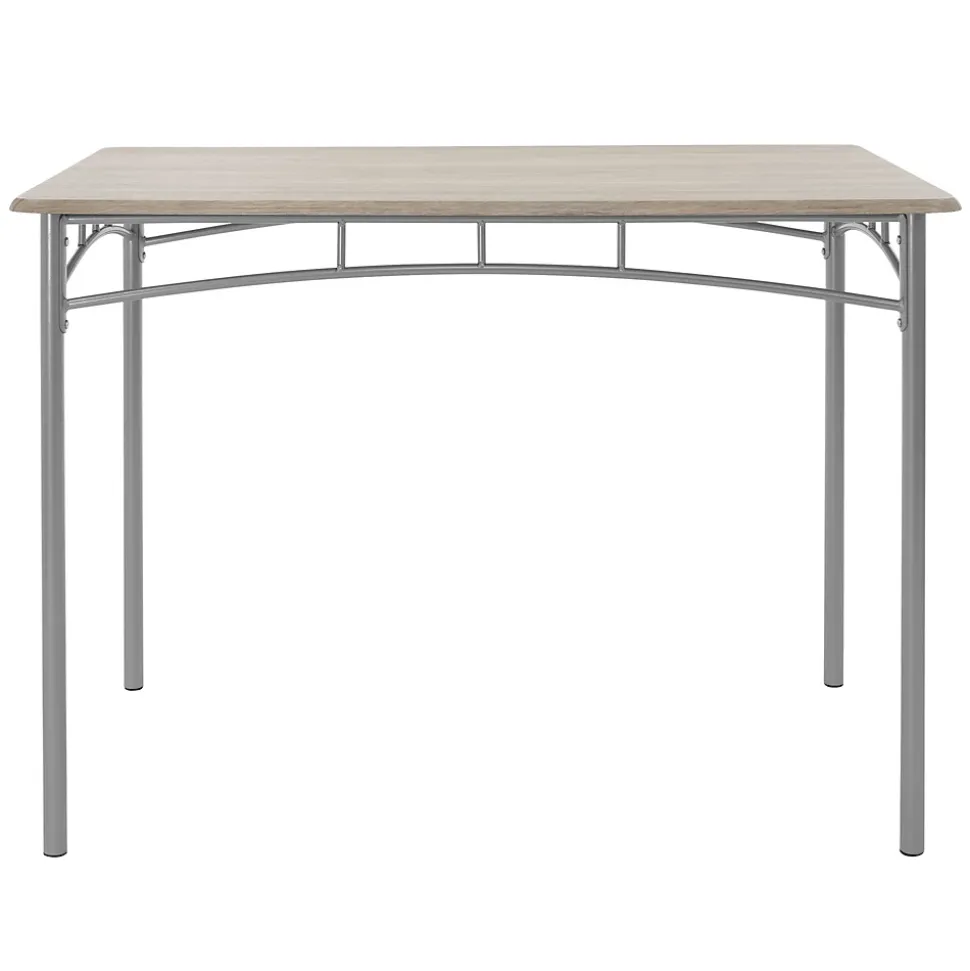 Set table de salle à manger avec 4 chaises 110 cm chêne clair pieds en acier