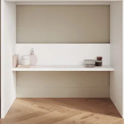 SIRHONA Coiffeuse Blanche 90x44x77cm + Bureau Multi-fonctions + Rangement Spacieux + Plateau en verre