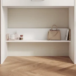 SIRHONA Coiffeuse Blanche 80x40x75 cm + Bureau multi-fonctions + 1 Etagère