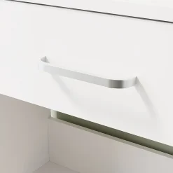 SIRHONA Coiffeuse Blanche 80x40x75 cm + Bureau multi-fonctions + 1 Etagère