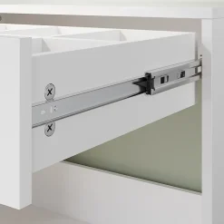 SIRHONA Coiffeuse Blanche 80x40x75 cm + Bureau multi-fonctions + 1 Etagère