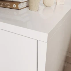 SIRHONA Etagère de Coiffeuse 160x58x30cm Blanc Rangement + 1 Porte + Etagère mobile