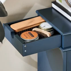 SoBuy Armoire à Chaussures avec 4 Abattants, Range-Chaussures 16 Paires, Bleu, 105x24x83 cm, FSR79-B