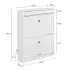 SoBuy Armoire à Chaussures 2 Abattants, Range 12 Paires, Blanc 75x24x96 cm