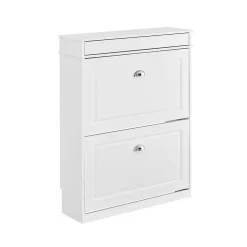SoBuy Armoire à Chaussures 2 Abattants, Range 12 Paires, Blanc 75x24x96 cm
