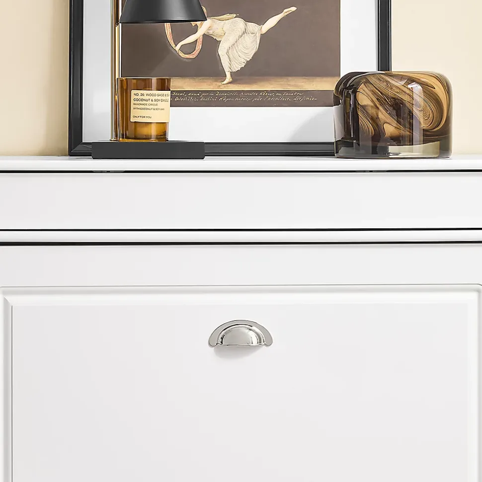 SoBuy Armoire à Chaussures 2 Abattants, Range 12 Paires, Blanc 75x24x96 cm