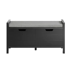 SoBuy Banc de Rangement à Chaussures avec 1 Tiroir Noir 91x30x50cm Fonctionnel FSR63-II-SCH