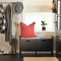 SoBuy Banc de Rangement à Chaussures avec 1 Tiroir Noir 91x30x50cm Fonctionnel FSR63-II-SCH