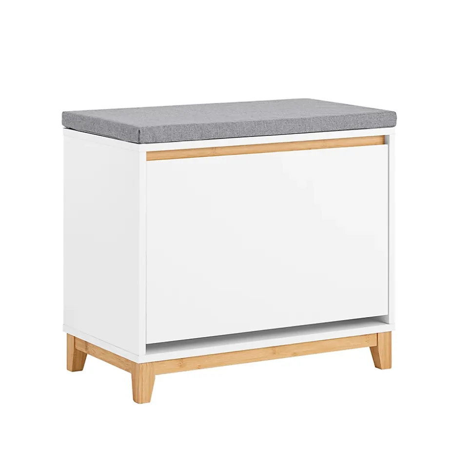SoBuy Banc de Rangement à Chaussures avec Abattant Réglable et Coussin, 115kg
