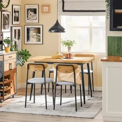 SoBuy Ensemble Table à Manger 5 Pièces avec Chaises pour Petits Espaces