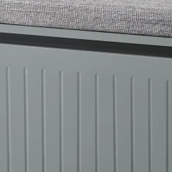 SoBuy FSR98-L-HG Banc à chaussures avec assise rembourrée et abattant, meuble d'entrée pratique, couleur gris